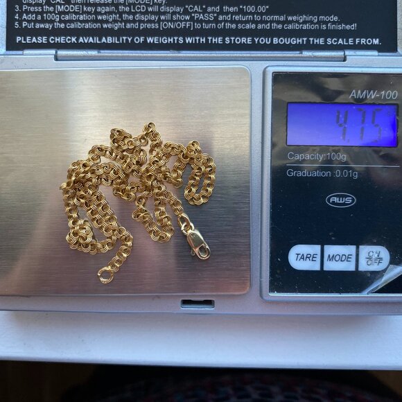 Vintage Russian USSR Solid 14K/*583 Rose Gold Necklace 18" L, 3mm W 4.75gr EUC - Picture 4 of 4